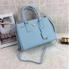 Geantă Prada Galleria 1801 Piele Saffiano 30cm Albastru Deschis