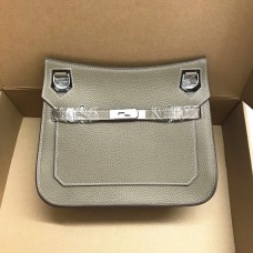 Geantă crossbody Hermes Jypsiere 28cm gri argintiu