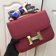 Geantă Hermes Constance 23cm piele Epsom vișinie aurie