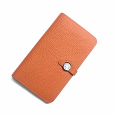 Portofel Hermes Dogon Togo din piele H001 portocaliu
