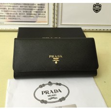 Portofel Prada 1M1132 din piele Saffiano negru