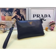 Prada Poșetă din piele pentru bărbați 3311 Neagră