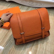 Geantă Hermes Steve Crossbody din piele pentru bărbați, portocalie