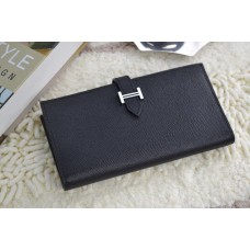 Portofel Hermes din piele de vițel H005 H negru