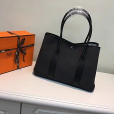 Geantă Hermes Garden Party 36cm din pânză neagră