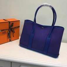 Geantă Hermes Garden Party 36cm din pânză, albastru electric
