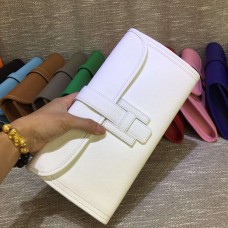 Geantă Hermes Epsom din piele Jige Clutch 29cm Alb