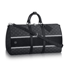 Geantă de voiaj Louis Vuitton M43414 Keepall 55 Bandouliere din pânză Monogram Eclipse