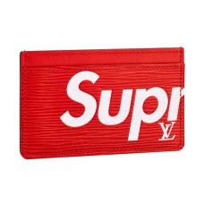 Portcard Louis Vuitton x Supreme Porte Carte simplu M67712 din piele Epi