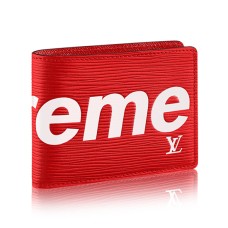 Portofel Louis Vuitton x Supreme Slender M67717 din piele Epi