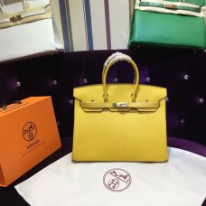 Geantă de mână Hermes Birkin 35cm Togo din piele, auriu galben