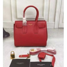 Saint Laurent Sac De Jour Geant Mic Roșu 22cm