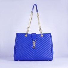 Geantă de cumpărături YSL Saint Laurent Monogram albastră