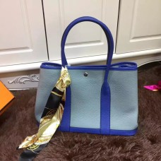 Geantă de mână Hermes Garden Party 36cm din piele gri albastru albastru electric