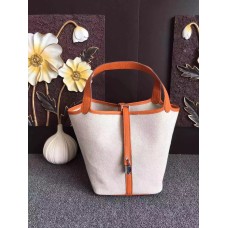 Hermes Picotin Lock Canvas Portocaliu