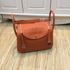 Geantă Hermes Lindy 30cm Portocalie Argintie