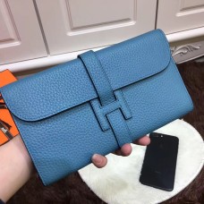 Portofel Hermes Jige din piele Togo albastru