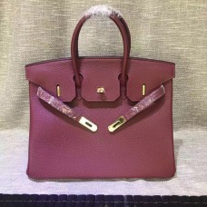 Geantă de mână Hermes Birkin 30cm Togo din piele, auriu-vișiniu