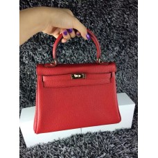Geantă Hermes Kelly 25cm Togo Leather Roșu Auriu
