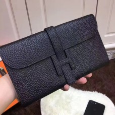 Portofel Hermes Jige Togo din piele negru