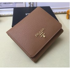 Portofele Prada 1M0176 din piele Saffiano maro