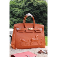 Geantă Hermes Birkin Horse Togo din piele portocalie 35cm