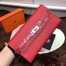 Portofel Hermes Kelly Togo din piele roșu