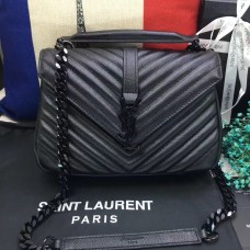 Geantă de umăr YSL cu mâner superior 24cm Negru Negru