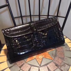 Geantă Hermes Jige Clutch 29cm Croco Negru
