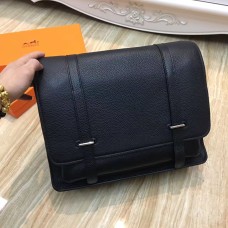 Geantă Hermes Steve Crossbody din piele pentru bărbați, neagră