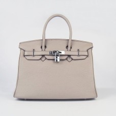 Genți de mână Hermes Birkin 30cm Togo din piele gri argintiu