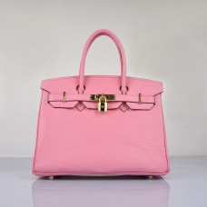 Genți de mână Hermes Birkin 30cm Togo din piele, roz cireș, aurii