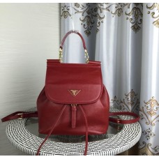 Rucsac din piele Prada 1129 Roșu închis