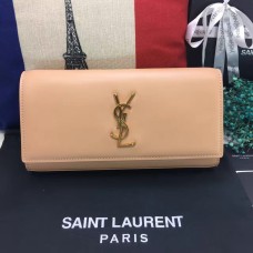 YSL Saint Laurent Clutch 27cm Piele Netedă Caisă