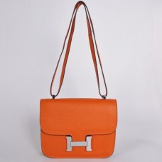 Geantă Hermes Constance 23cm Togo din piele portocalie argintie