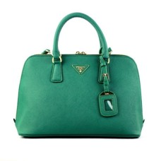 Geantă tote Prada 0812 verde închis cu model încrucișat