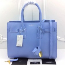 Genți YSL Downtown Tote din piele de vacă albastre deschise