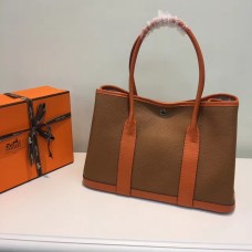 Geantă de mână Hermes Garden Party 36cm din piele, culoare camel, portocalie