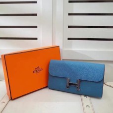 Portofel Hermes Constance din piele Togo albastru