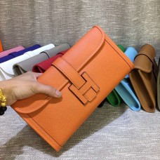 Geantă Hermes Epsom Leather Jige Clutch 29cm Portocalie
