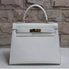Geantă Hermes Kelly 28cm Epsom din piele, aurie albă