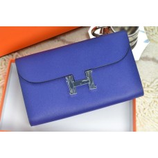 Portofel Hermes H albastru regal argintiu