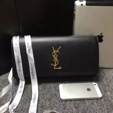 YSL Saint Laurent Clutch 27cm Piele Neagră