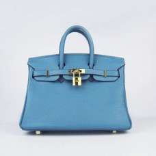 Geantă Hermes Birkin 25cm 6068 Albastru auriu