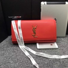 YSL Saint Laurent Clutch 27cm Piele Netedă Roșie