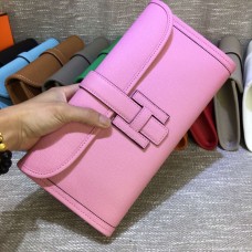 Geantă Hermes Epsom din piele Jige Clutch 29cm roz
