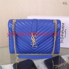 Geantă YSL Saint Laurent Classic Large Monogram Albastră 31cm
