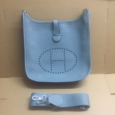 Geantă crossbody Hermes Evelyne III Togo din piele, albastră, cu linie