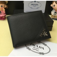 Portofel din piele pentru bărbați Prada 0336 Negru
