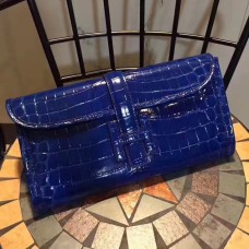 Geantă Hermes Jige Clutch 29cm Crocodil Albastru